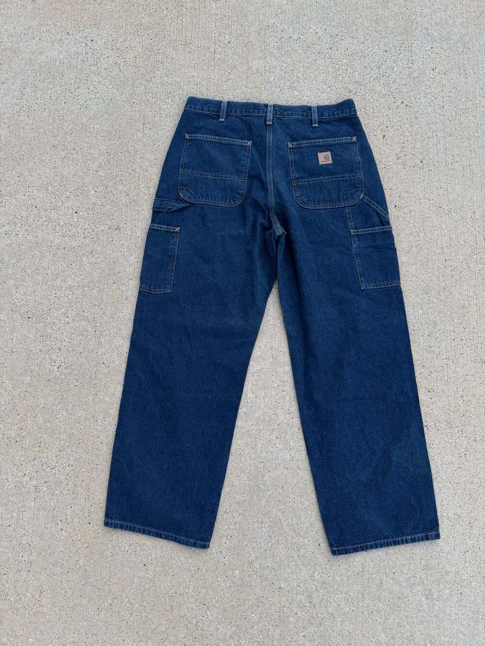 Carhartt Loose Fit Dark Blue Denim Carpenter Work Pants